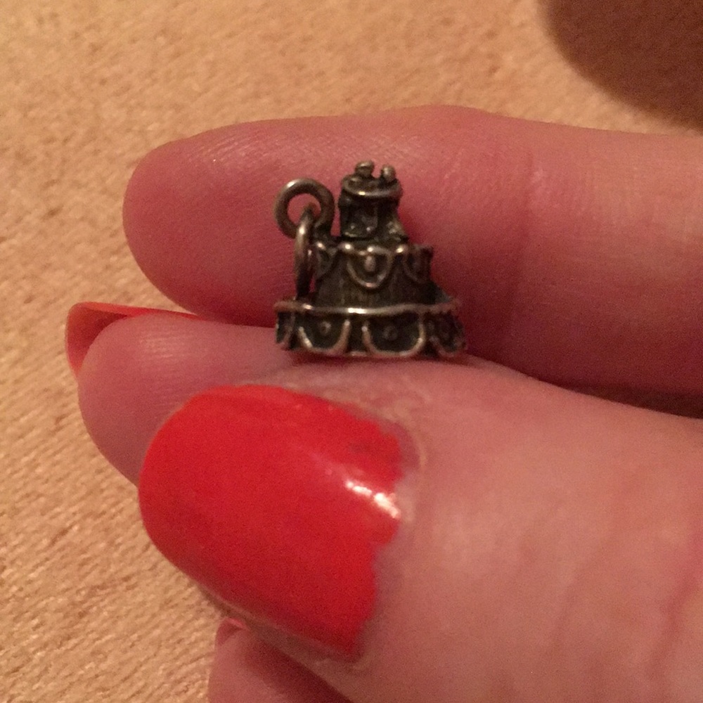 Wedding Cake Solid Sterling Silver Charm Charm - image 1